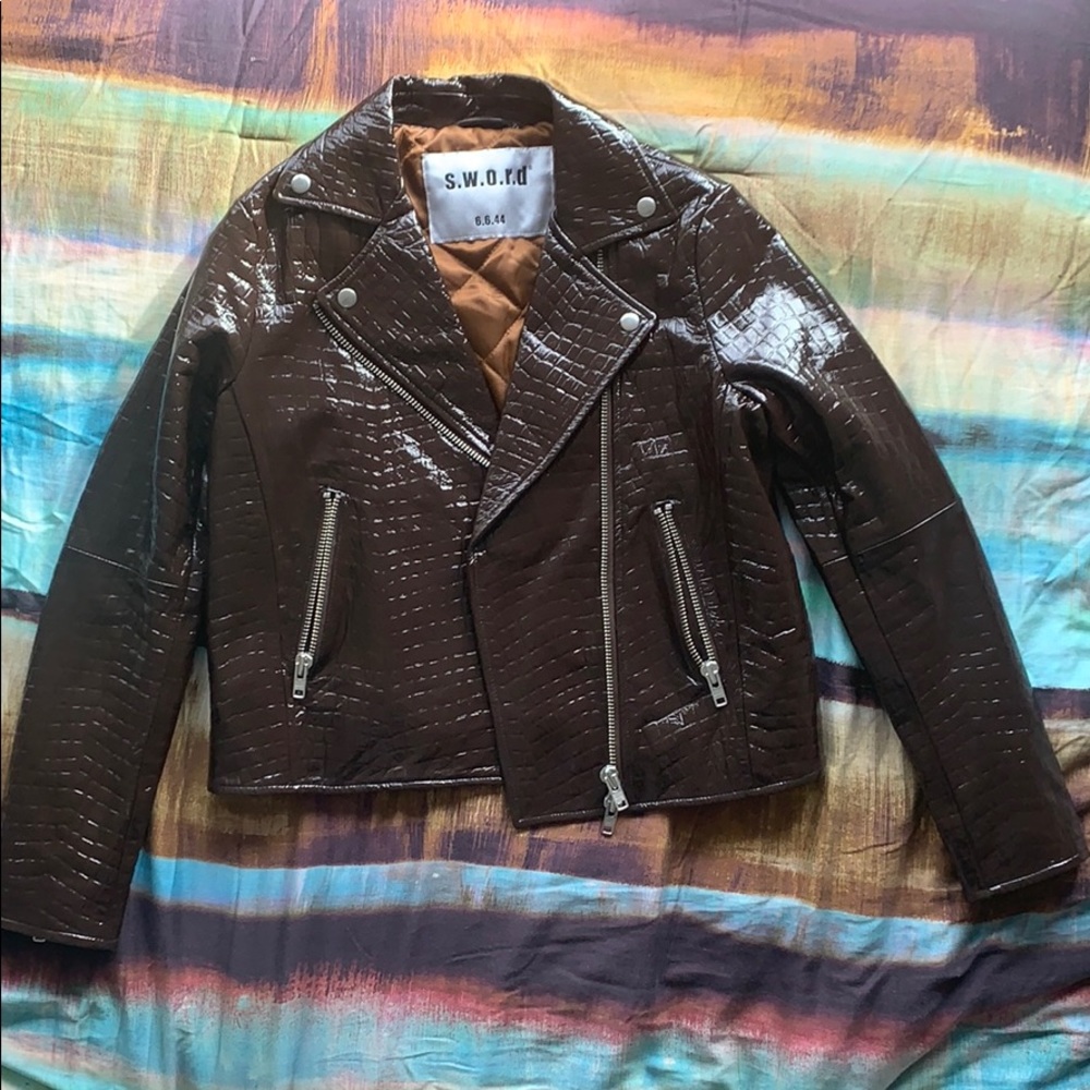 Embossed Patent Leather Jacket